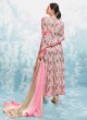 Pink Floral Printed Pant Style Suit With Dupatta